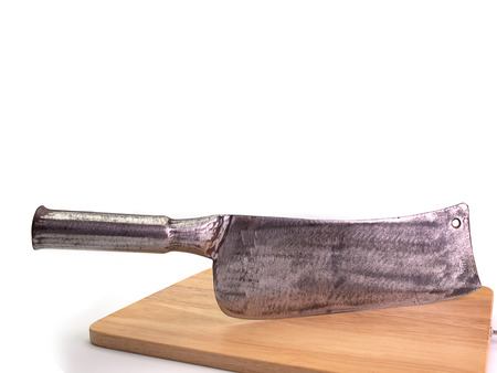 steel kitchen knives, Placed on a white background.(Space for placing text)の写真素材