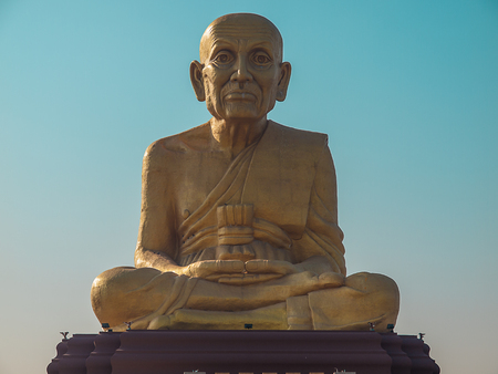 Luang Pu great-grandparents , Statue grandfather ,Ayutthaya,Thailand.の写真素材