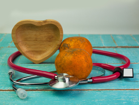 Healthy food in heart and cholesterol diet conceptの写真素材