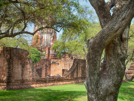 Historical Park, Phra Nakhon Si Ayutthaya. Temple Pagoda in Ayutthaya,Thailand.の写真素材