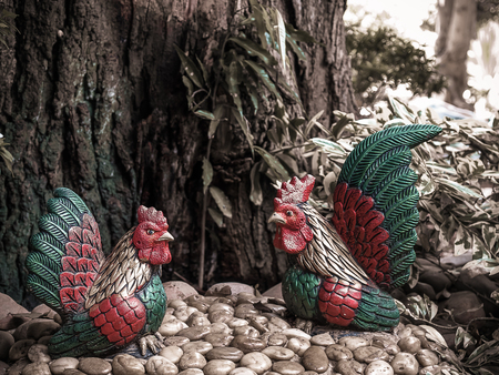 CLose up chicken model. Used for Sacred ritual in Thailand.の写真素材