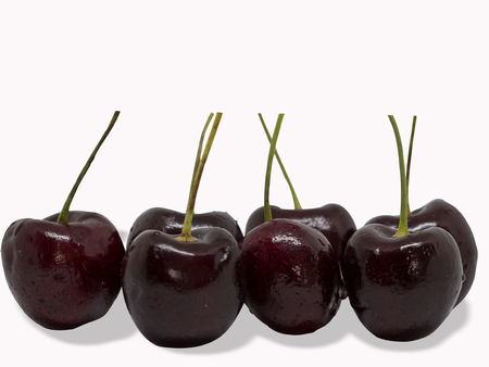 Cherry fruit isolated on white background. (clipping path)の写真素材