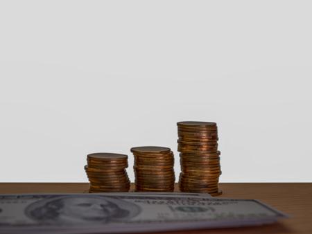 Concept of saving money , money background. (with free space for text)