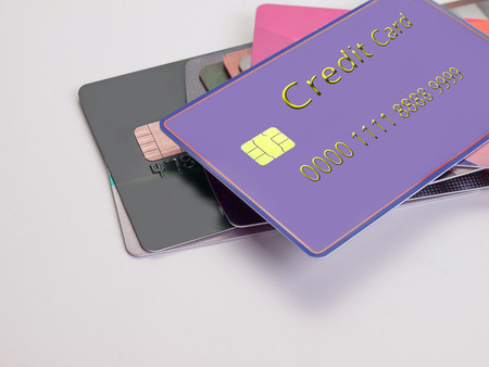 (Close Up) Credit card on white background. (with free space for text)の写真素材