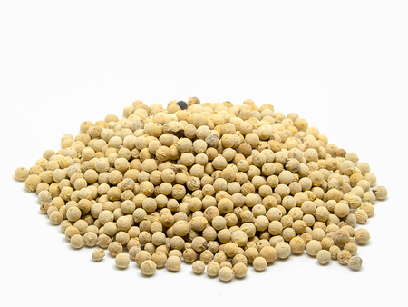 Spice seasoning , white peppers ,  on the white background.の写真素材