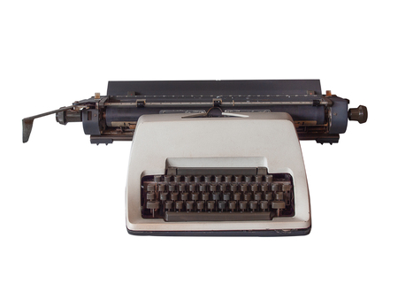 Old vintage typewriter isolated on white background. (clipping path)の写真素材