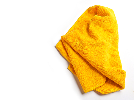 Microfiber Cleaning Cloth ,on white background. (with free space for text)の写真素材