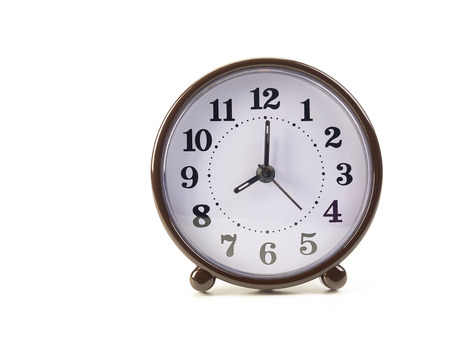 alarm clock retro style on white background. (with free space for text)の写真素材