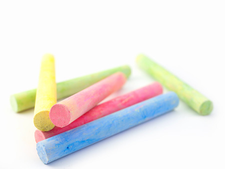 colored chalk for drawing  on white background.の写真素材