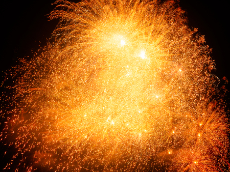 Firework show on night sky background , for holiday and celebration background design.