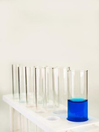 science laboratory test tubes. (with free space for text)の写真素材