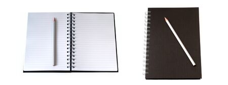 school notebook on white background. (education concept)の写真素材