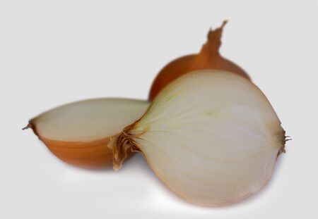 Fresh onion isolated on white background. (Good food for health)の写真素材