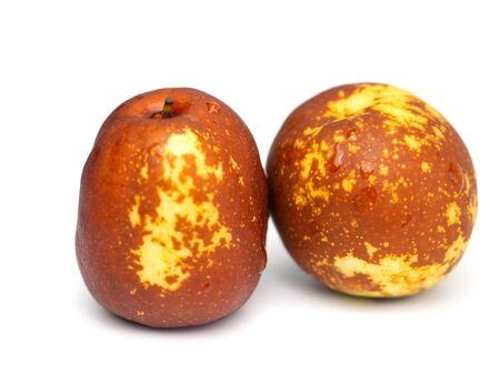 Chocolate jujube , asian fruit on white background. (selective focus)の写真素材