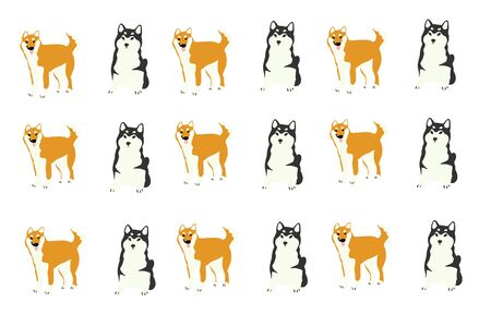 pattern with cartoon dog Can be used as a background, wallpaper.の写真素材