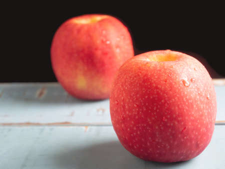 Close-up Ripe red apple fruits, healthy food.の写真素材