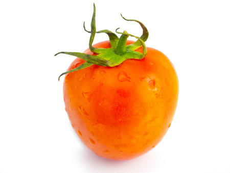 Tomato isolated on white background. (This has clipping path)の写真素材