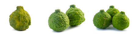 fresh bergamot fruit  isolated on white background. (This has clipping path)の写真素材