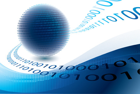 blue globe and binary codeのイラスト素材