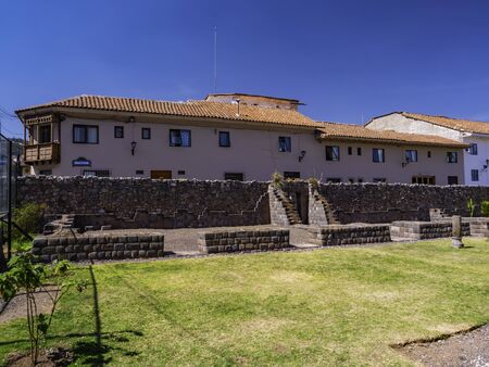 Ruins and archaeological remains of the Kusicancha temple, Cusco city, Peruの写真素材
