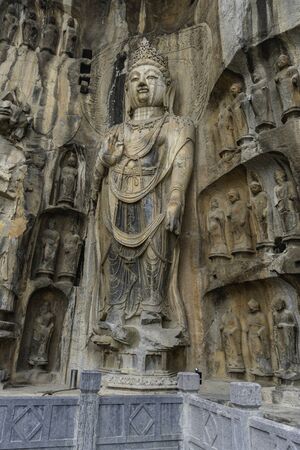 Big Bodhisattvas statue made in tang dynasty. The figure is the king of heaven, Fengxian main cave....