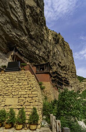 Xuan Kong chinese Hanging monastery made by Northern Wei Dynasty. Shanxi Province near Datong, Chinaの写真素材