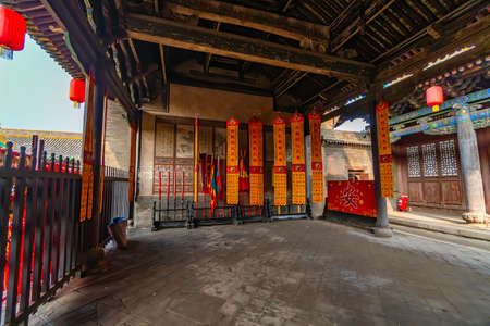Classroom inThe God of Wealth Temple (Cheng Huang Temple), Pingyao Ancient City, Shanxi province, Chinaのeditorial素材