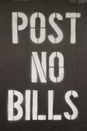 Post no bills sign at WTC construction siteの写真素材