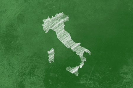 Italy chalk drawn on a blackboardの写真素材