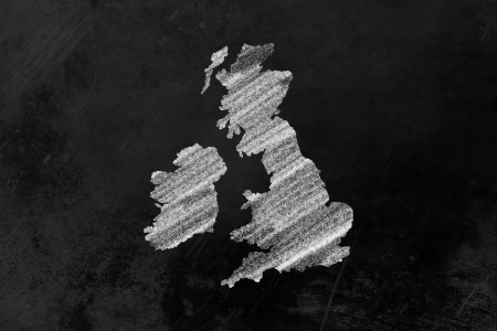 Great Britain drawn on a blackboardの写真素材