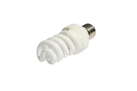 Energy saving lamp isolated on white backgroundの写真素材