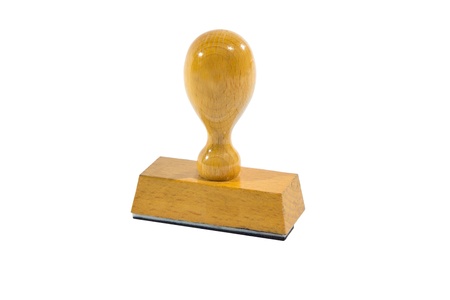 a wooden stamp isolated on white backgroundの写真素材