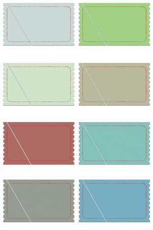 Collection of vintage style Tickets in different Colorsの写真素材