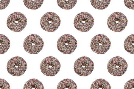 Seamless infinity pattern of Chockolate Glazed Donuts  の写真素材
