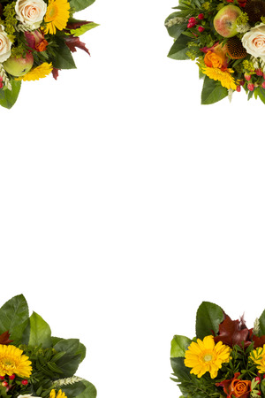 Greeting Card Template with Colorful Bouquet の写真素材