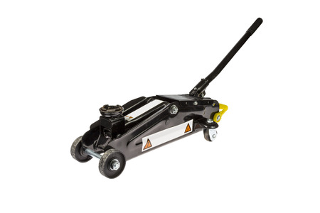 Black Car jack isolated on white backgroundの写真素材