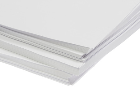 Batch of blank white Din A4 Paper isolated on white 