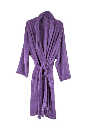 Purple Bathrobe isolated on white backgroundの写真素材