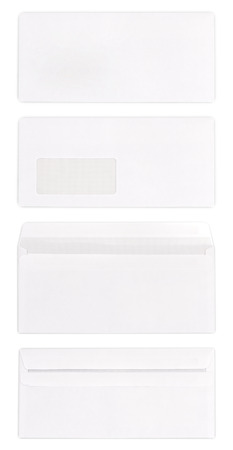 envelope isolated on white backgroundの写真素材