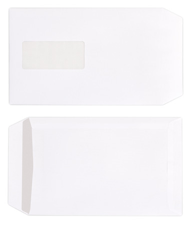 envelope isolated on white backgroundの写真素材