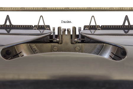 The Word "Danke" (German Thank You) written on a typewriterの写真素材