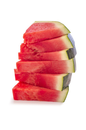 Pieces of watermelon isolated on white backgoundの写真素材