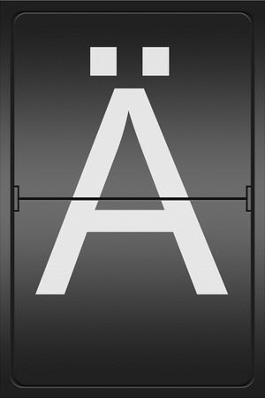 Illustration of a mechanical leter indicator showing the umlauted letter Aの写真素材