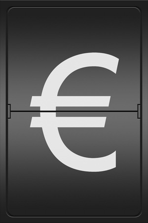 Illustration of a mechanical leter indicator showing the Euro Signの写真素材