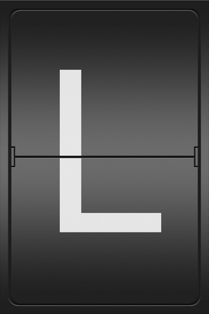 Illustration of a mechanical leter indicator showing the letter Lの写真素材