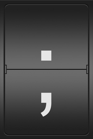 Illustration of a mechanical leter indicator showing a semicolonの写真素材