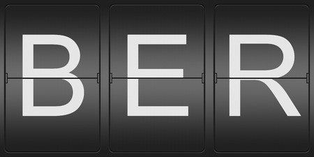 Three Letter Airport Code of Berlin Brandenburg Airport on a mechanical Flight data indicatorの写真素材