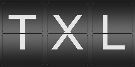 Three Letter Airport Code of Berlin Tegel Airport on a mechanical Flight data indicatorの写真素材