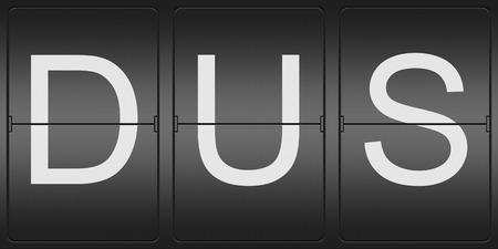 Three Letter Airport Code of  Dusseldorf Airport on a mechanical Flight data indicatorの写真素材