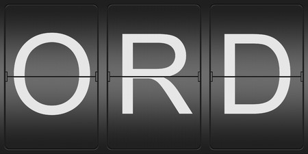 Three Letter Airport Code of Chicago OâHare International Airport on a mechanical Flight data indicatorの写真素材